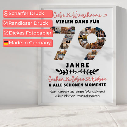 Personalisiertes Poster 79 Geburtstag Für Mama Papa Oma & Opa