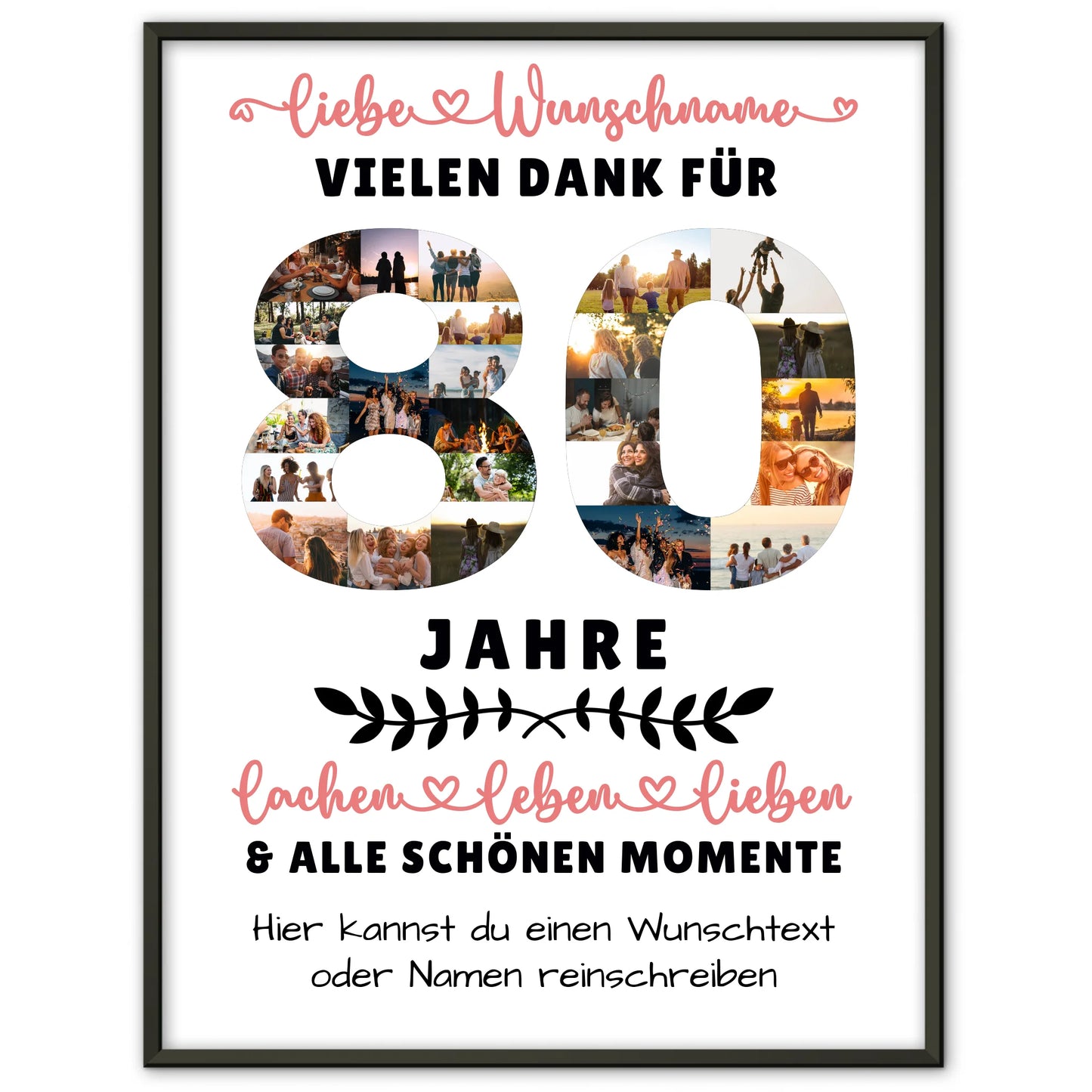 Personalisiertes Poster 80 Geburtstag Für Oma Opa Mama & Papa