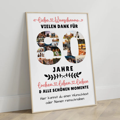 Personalisiertes Poster 80 Geburtstag Für Oma Opa Mama & Papa