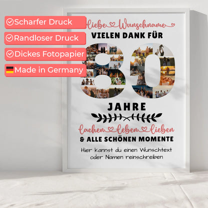 Personalisiertes Poster 80 Geburtstag Für Oma Opa Mama & Papa