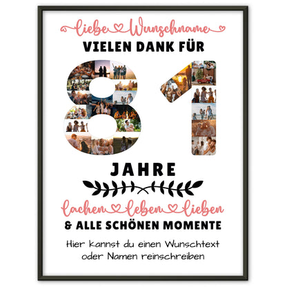 Personalisiertes Poster 81 Geburtstag Für Opa Oma Mama & Papa