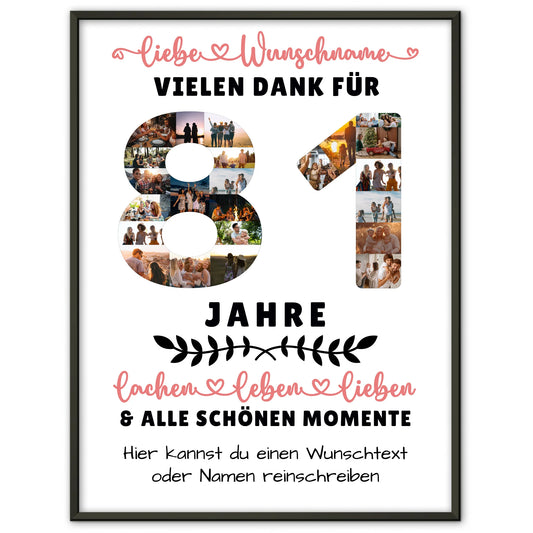 Personalisiertes Poster 81 Geburtstag Für Opa Oma Mama & Papa