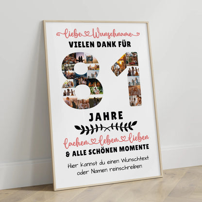 Personalisiertes Poster 81 Geburtstag Für Opa Oma Mama & Papa