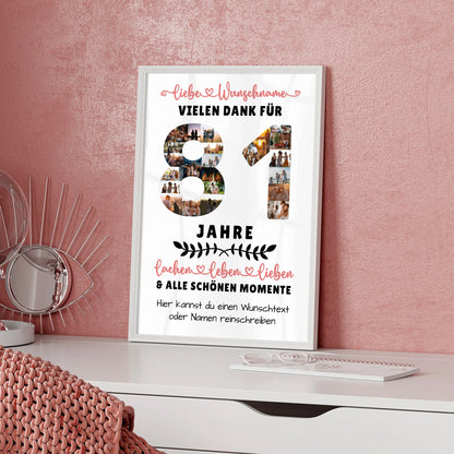 Personalisiertes Poster 81 Geburtstag Für Opa Oma Mama & Papa