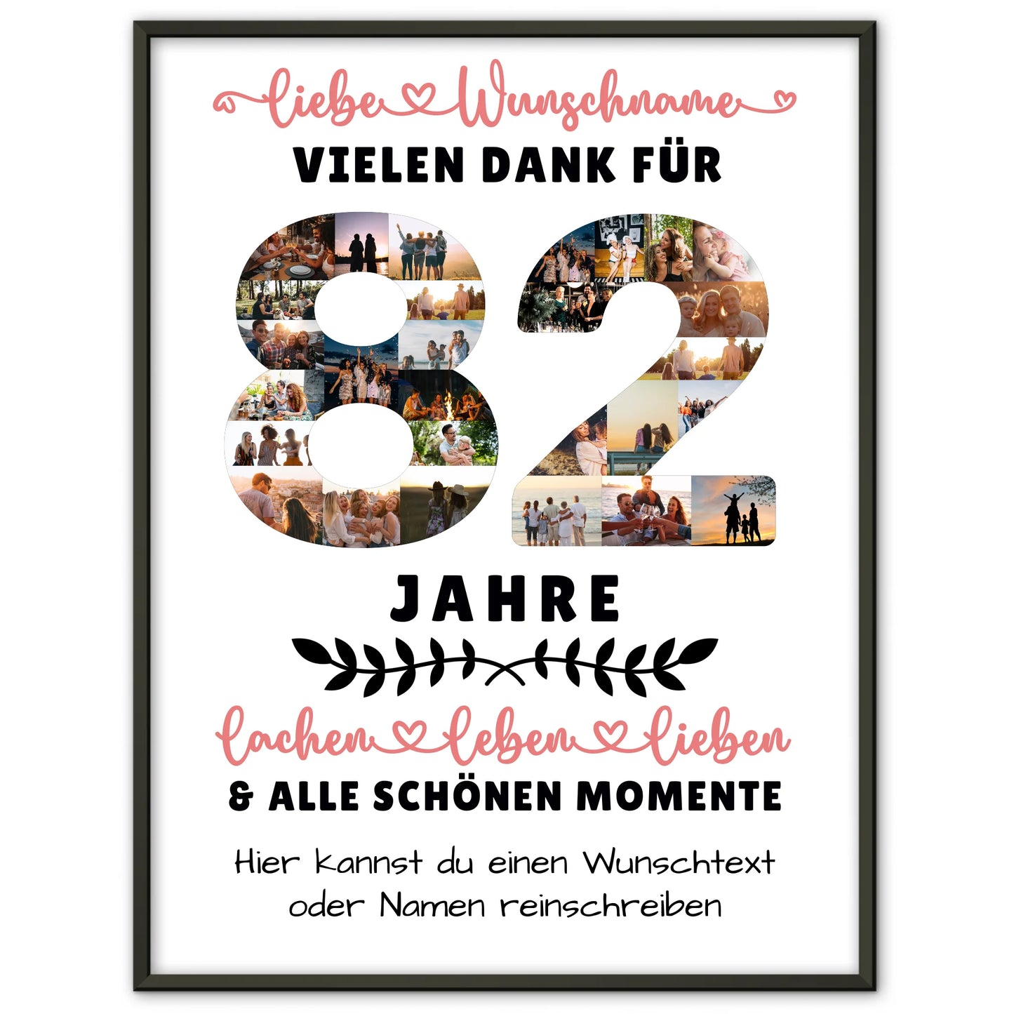 Personalisiertes Poster 82 Geburtstag Für Oma Opa Papa & Mama