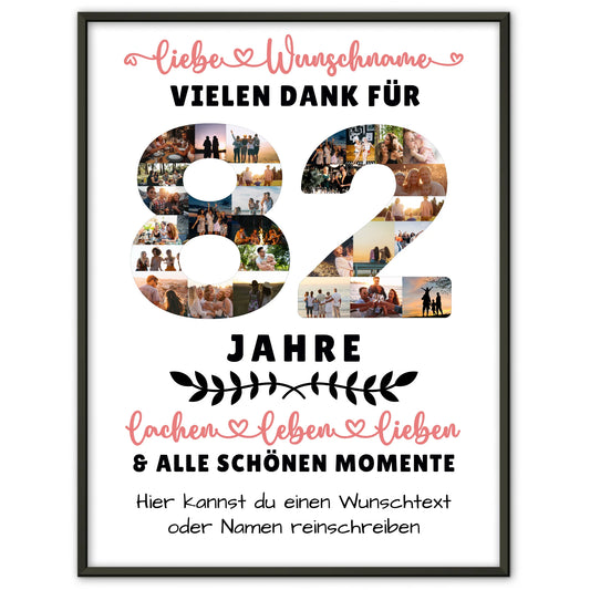 Personalisiertes Poster 82 Geburtstag Für Oma Opa Papa & Mama