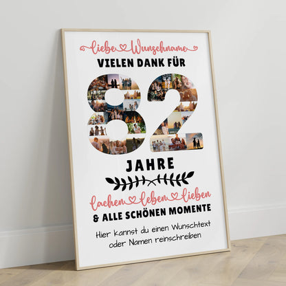 Personalisiertes Poster 82 Geburtstag Für Oma Opa Papa & Mama