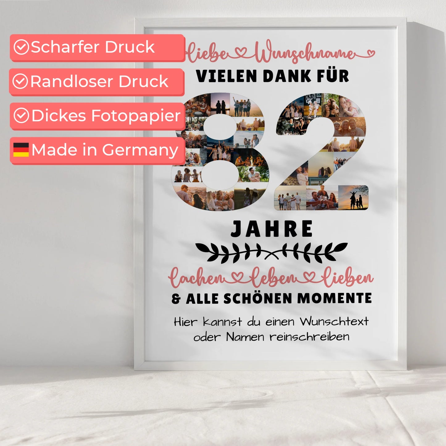 Personalisiertes Poster 82 Geburtstag Für Oma Opa Papa & Mama