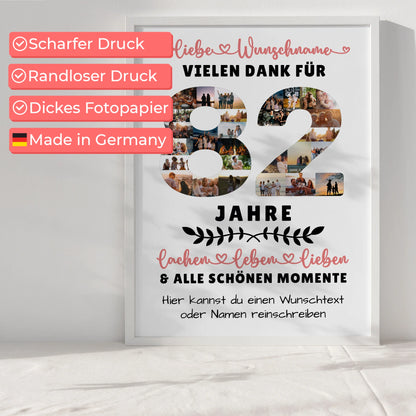 Personalisiertes Poster 82 Geburtstag Für Oma Opa Papa & Mama