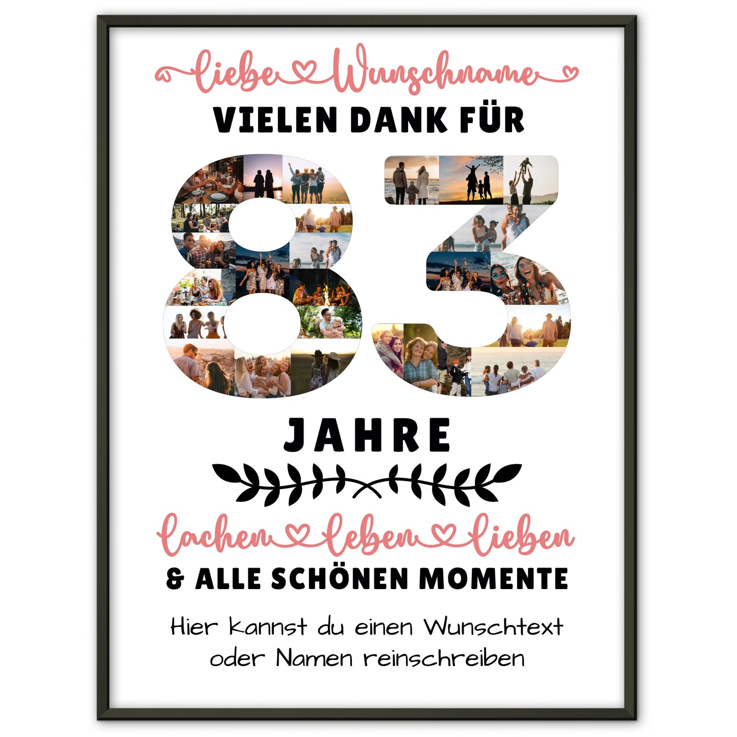 Personalisiertes Poster 83 Geburtstag Für Opa Oma Papa & Mama