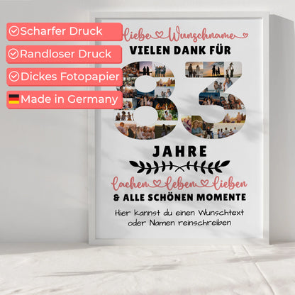Personalisiertes Poster 83 Geburtstag Für Opa Oma Papa & Mama