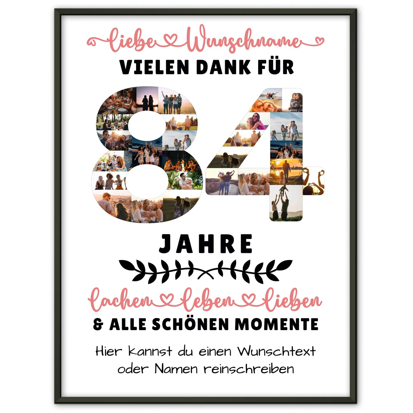 Personalisiertes Poster 84 Geburtstag Für Oma Opa Mama & Papa