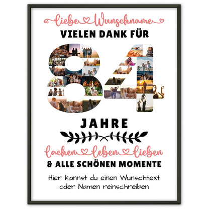 Personalisiertes Poster 84 Geburtstag Für Oma Opa Mama & Papa