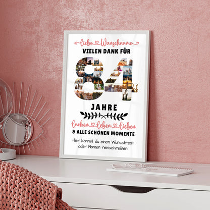 Personalisiertes Poster 84 Geburtstag Für Oma Opa Mama & Papa