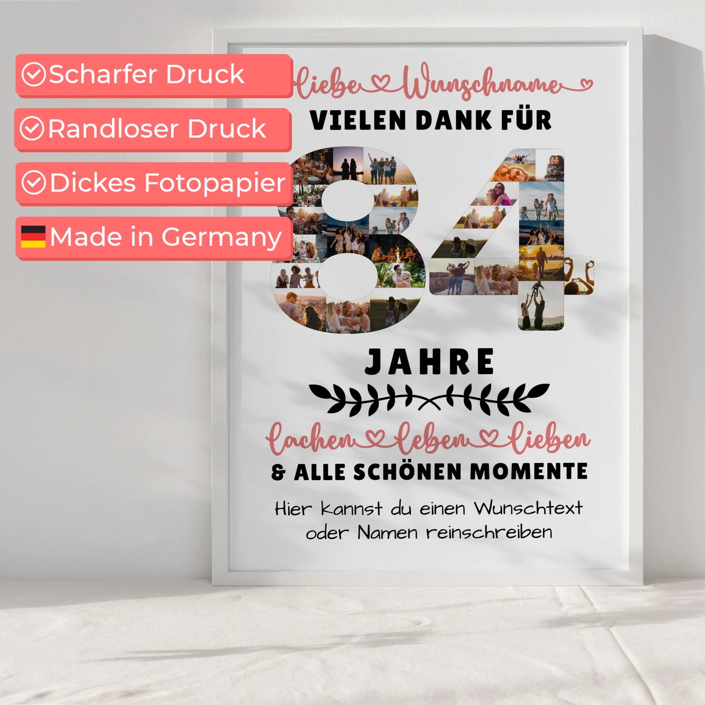 Personalisiertes Poster 84 Geburtstag Für Oma Opa Mama & Papa