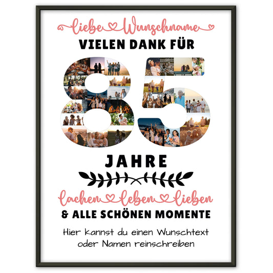 Personalisiertes Poster 85 Geburtstag Für Opa Oma Mama & Papa
