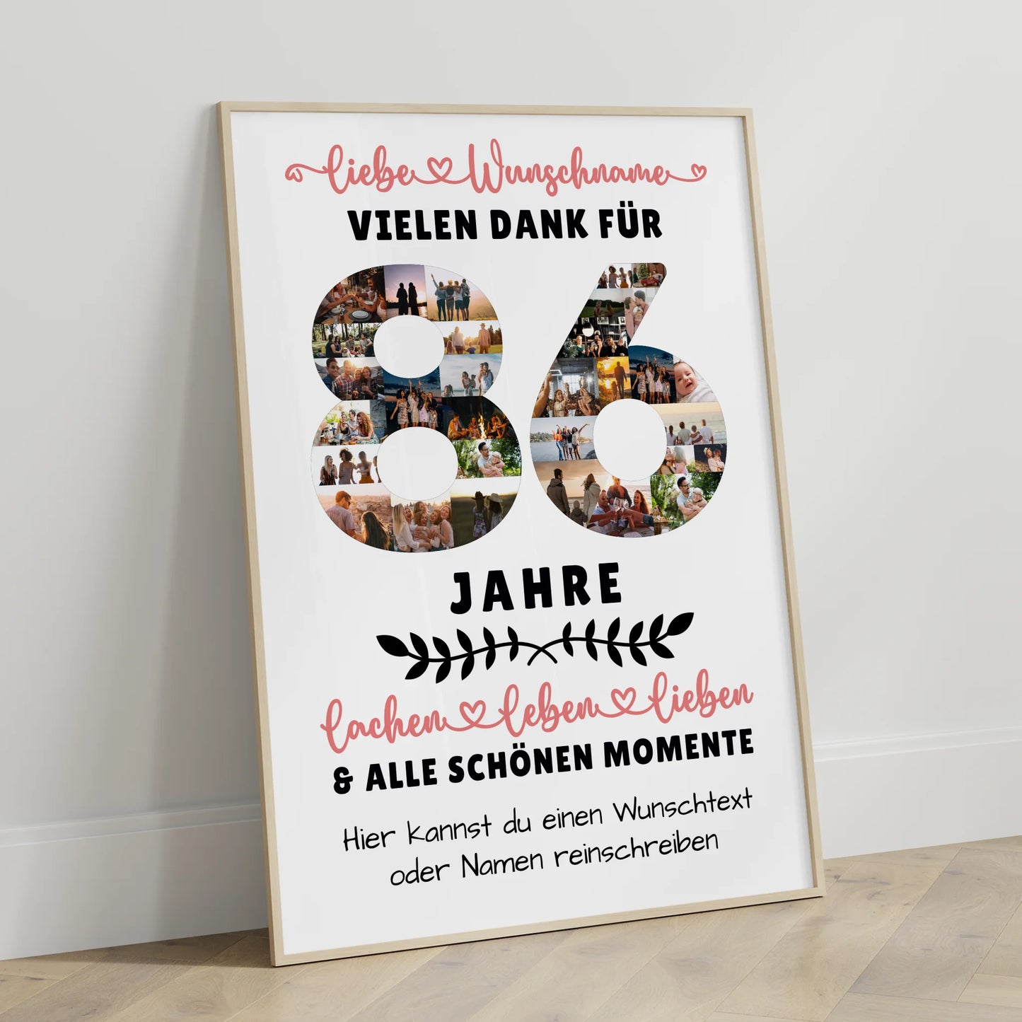 Personalisiertes Poster 86 Geburtstag Für Oma Opa Papa & Mama
