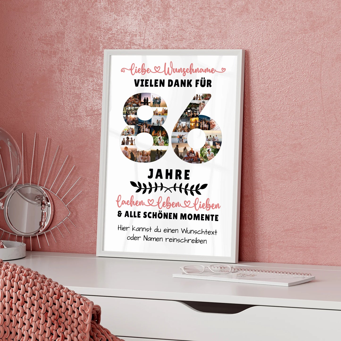 Personalisiertes Poster 86 Geburtstag Für Oma Opa Papa & Mama