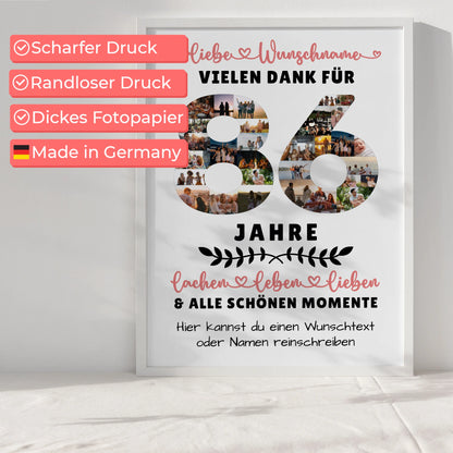 Personalisiertes Poster 86 Geburtstag Für Oma Opa Papa & Mama