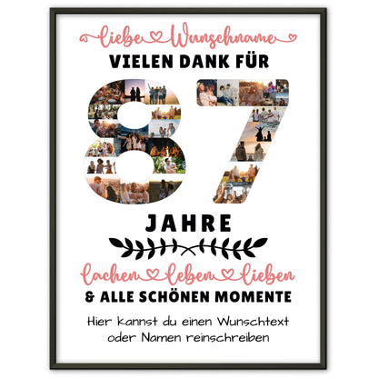 Personalisiertes Poster 87 Geburtstag Für Opa Oma Papa & Mama