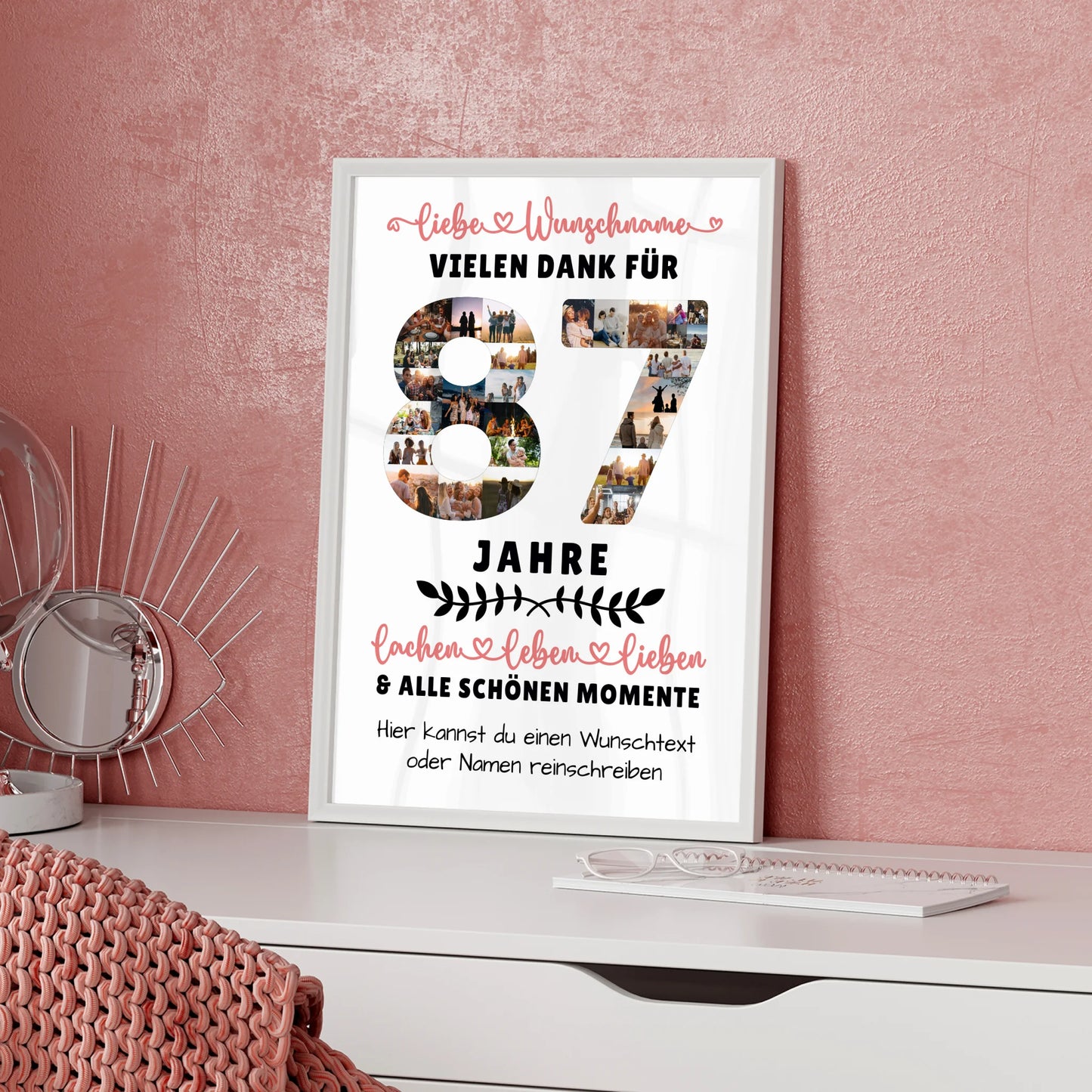 Personalisiertes Poster 87 Geburtstag Für Opa Oma Papa & Mama