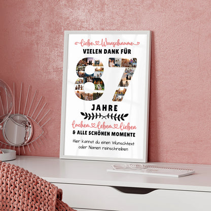 Personalisiertes Poster 87 Geburtstag Für Opa Oma Papa & Mama