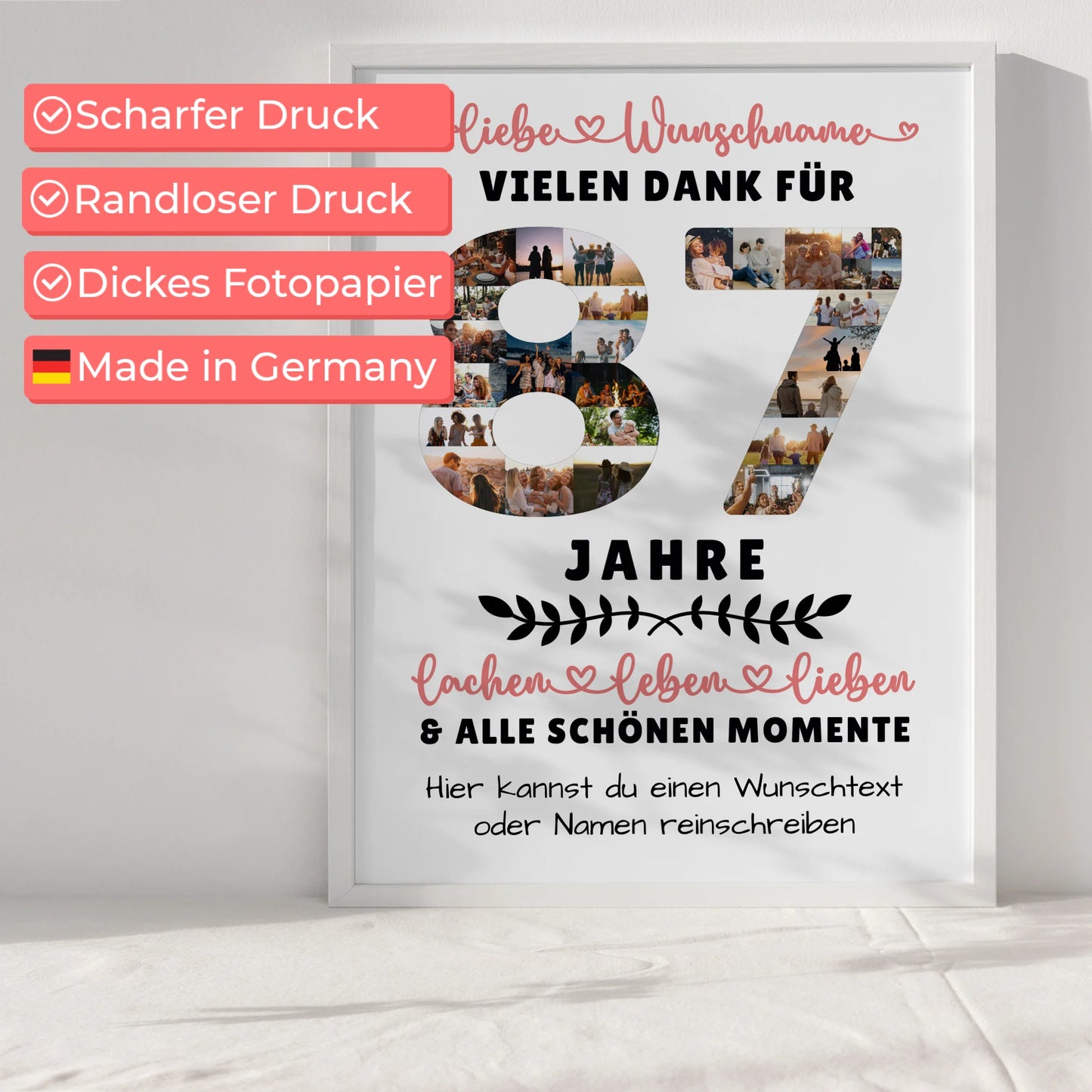 Personalisiertes Poster 87 Geburtstag Für Opa Oma Papa & Mama