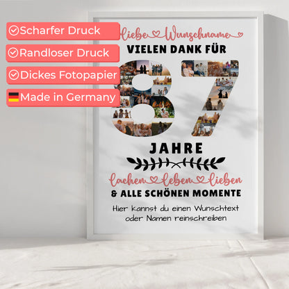 Personalisiertes Poster 87 Geburtstag Für Opa Oma Papa & Mama