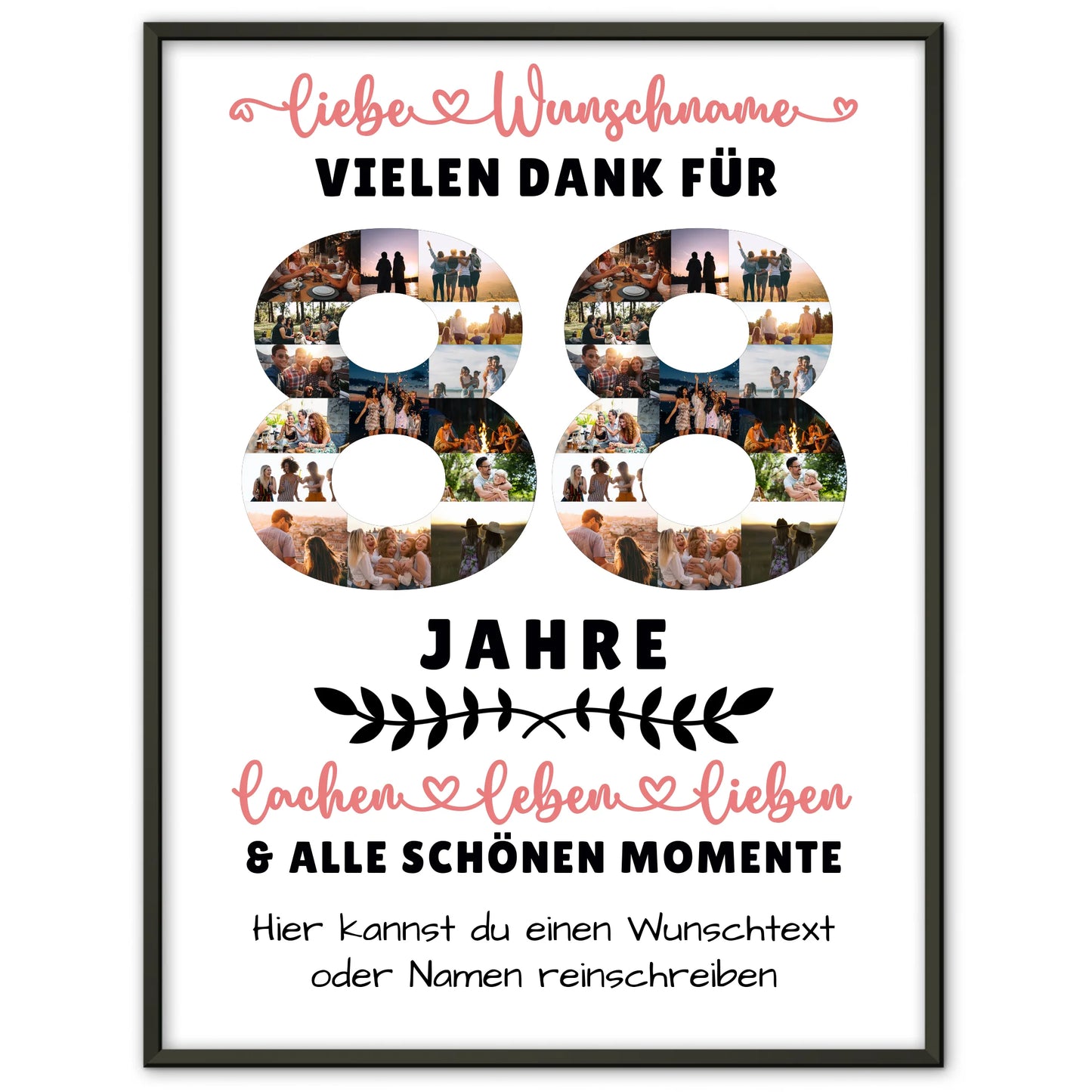 Personalisiertes Poster 88 Geburtstag Für Oma Opa Mama & Papa