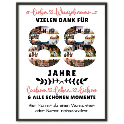 Personalisiertes Poster 88 Geburtstag Für Oma Opa Mama & Papa