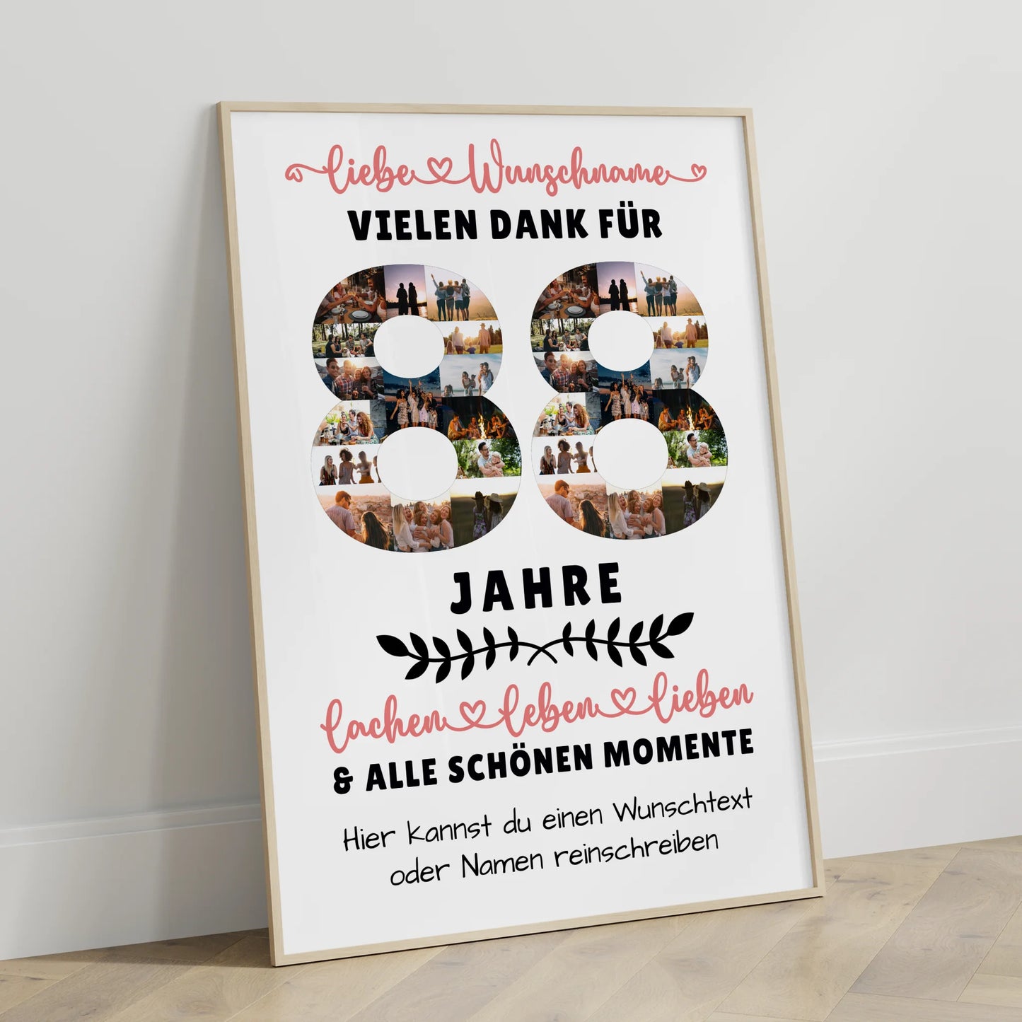 Personalisiertes Poster 88 Geburtstag Für Oma Opa Mama & Papa