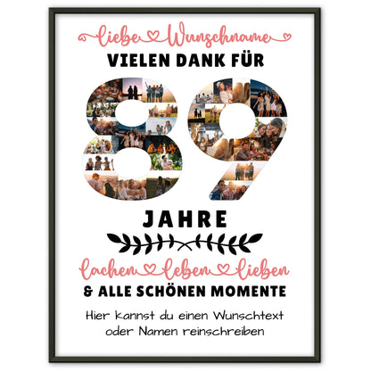 Personalisiertes Poster 89 Geburtstag Für Opa Oma Mama & Papa