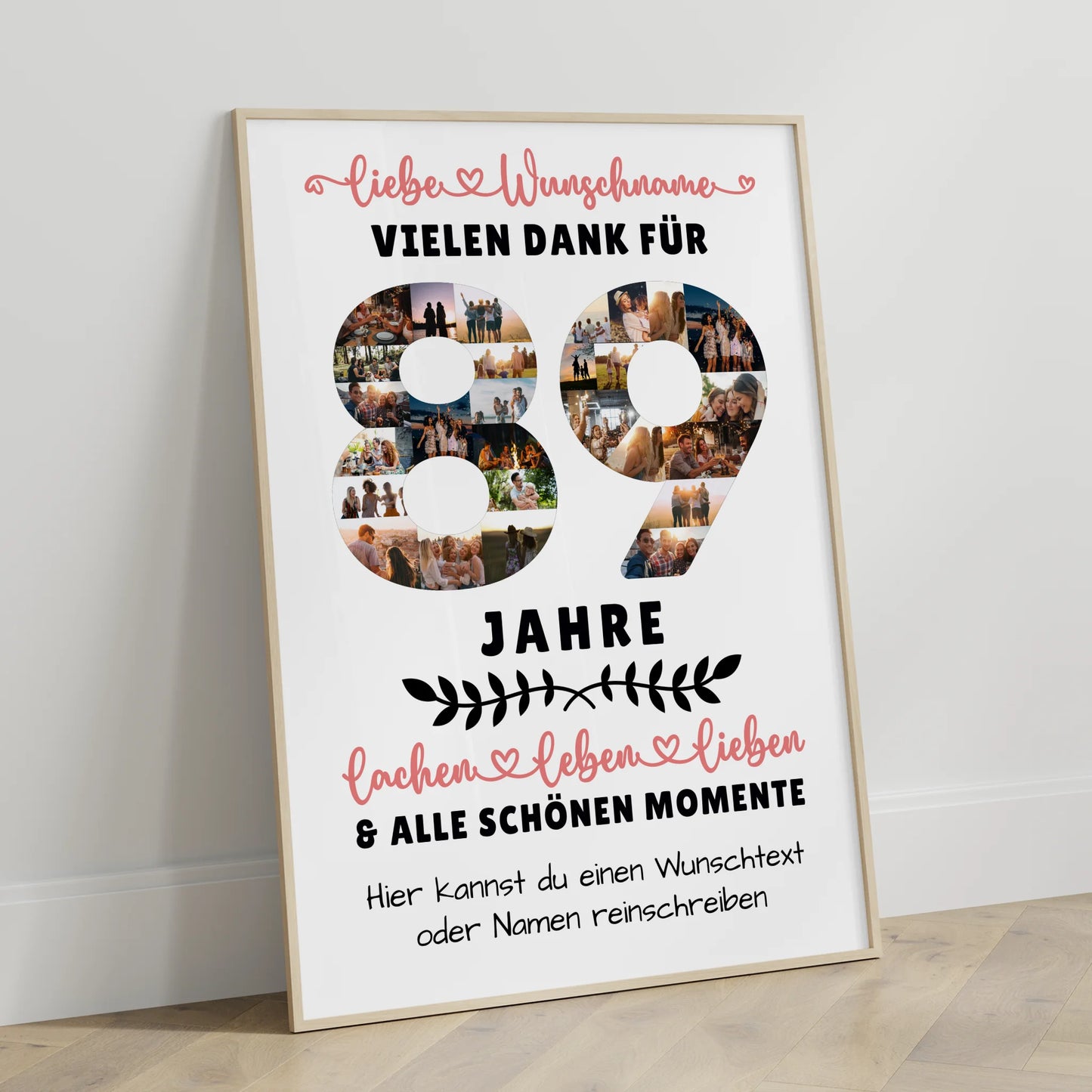 Personalisiertes Poster 89 Geburtstag Für Opa Oma Mama & Papa