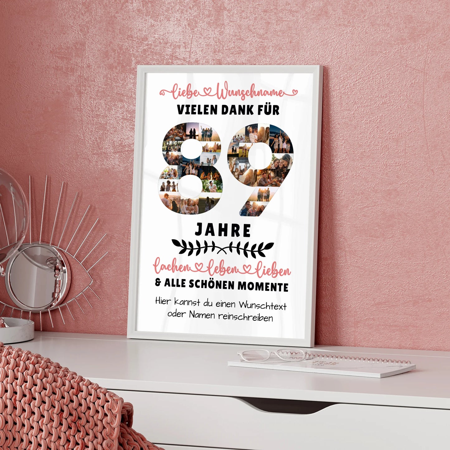 Personalisiertes Poster 89 Geburtstag Für Opa Oma Mama & Papa