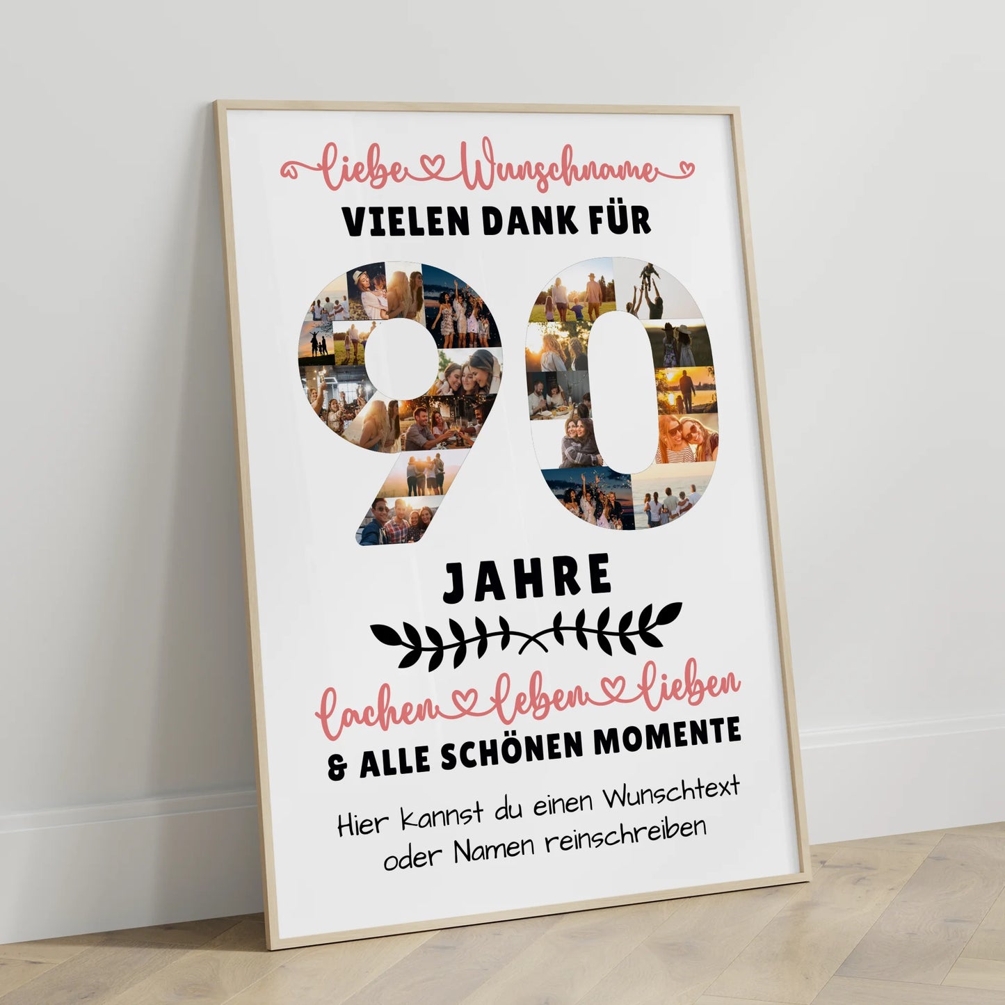 Personalisiertes Poster 90 Geburtstag Für Oma Opa Papa & Mama