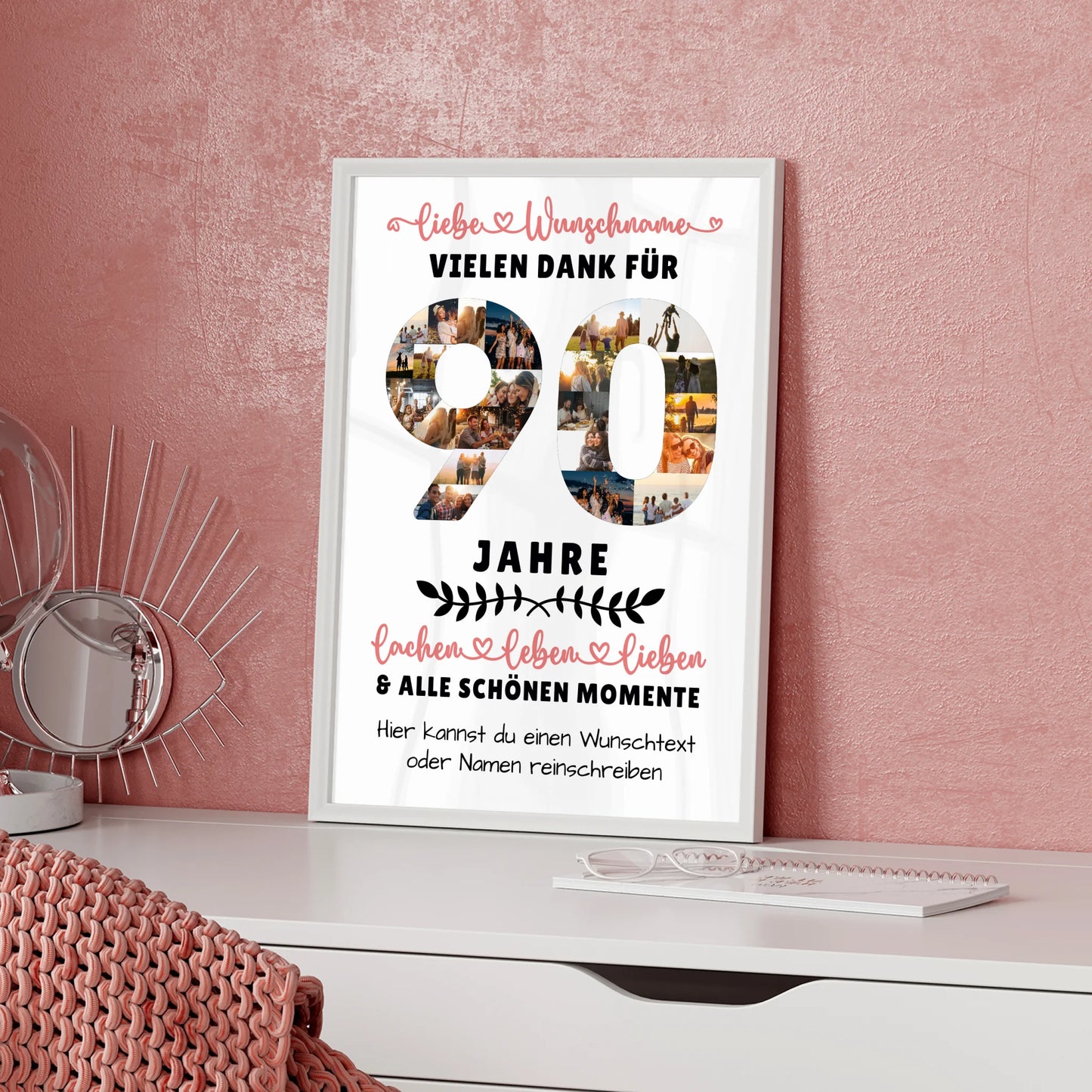 Personalisiertes Poster 90 Geburtstag Für Oma Opa Papa & Mama