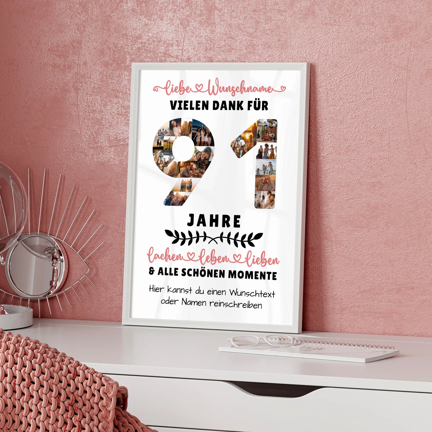 Personalisiertes Poster 91 Geburtstag Für Opa Oma Papa & Mama