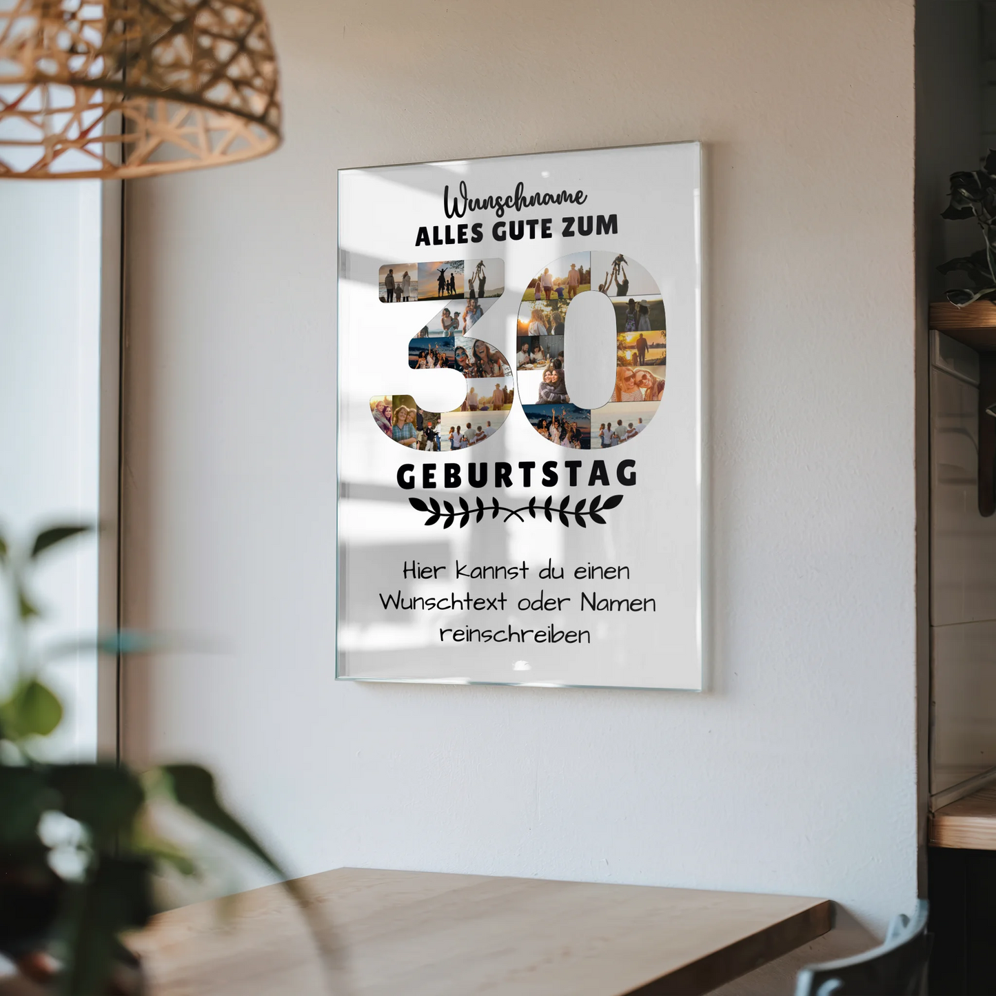 Personalisiertes Acrylglas Bild zum 30 Geburtstag mit Wunschname