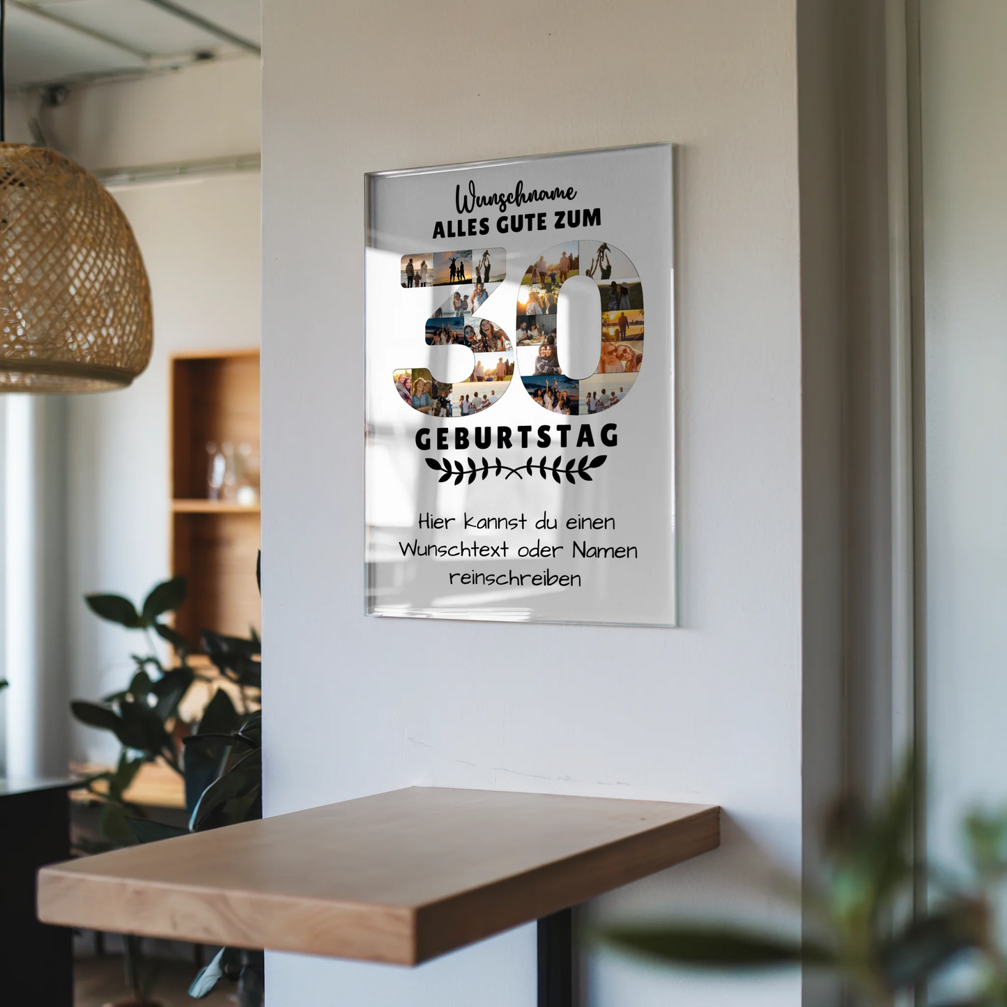 Personalisiertes Acrylglas Bild zum 30 Geburtstag mit Wunschname