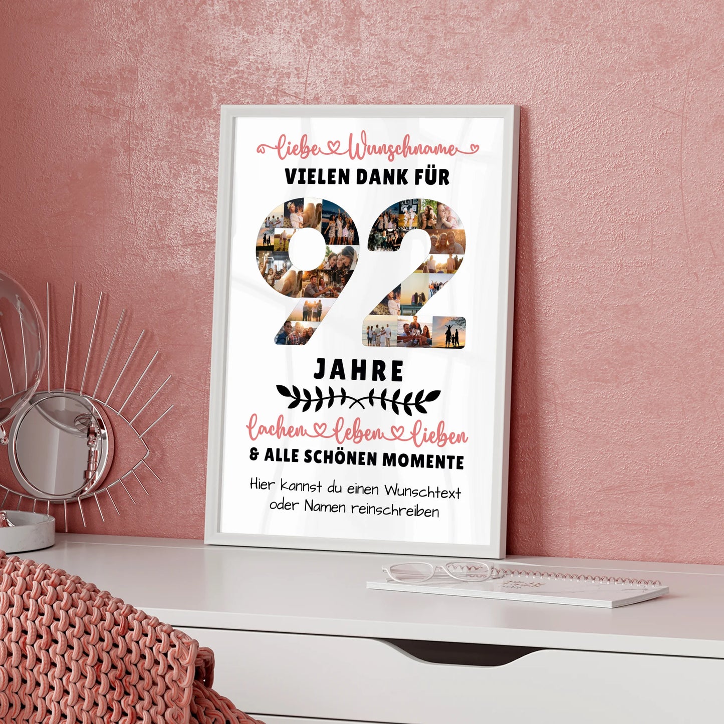 Personalisiertes Poster 92 Geburtstag Für Oma Opa Mama & Papa