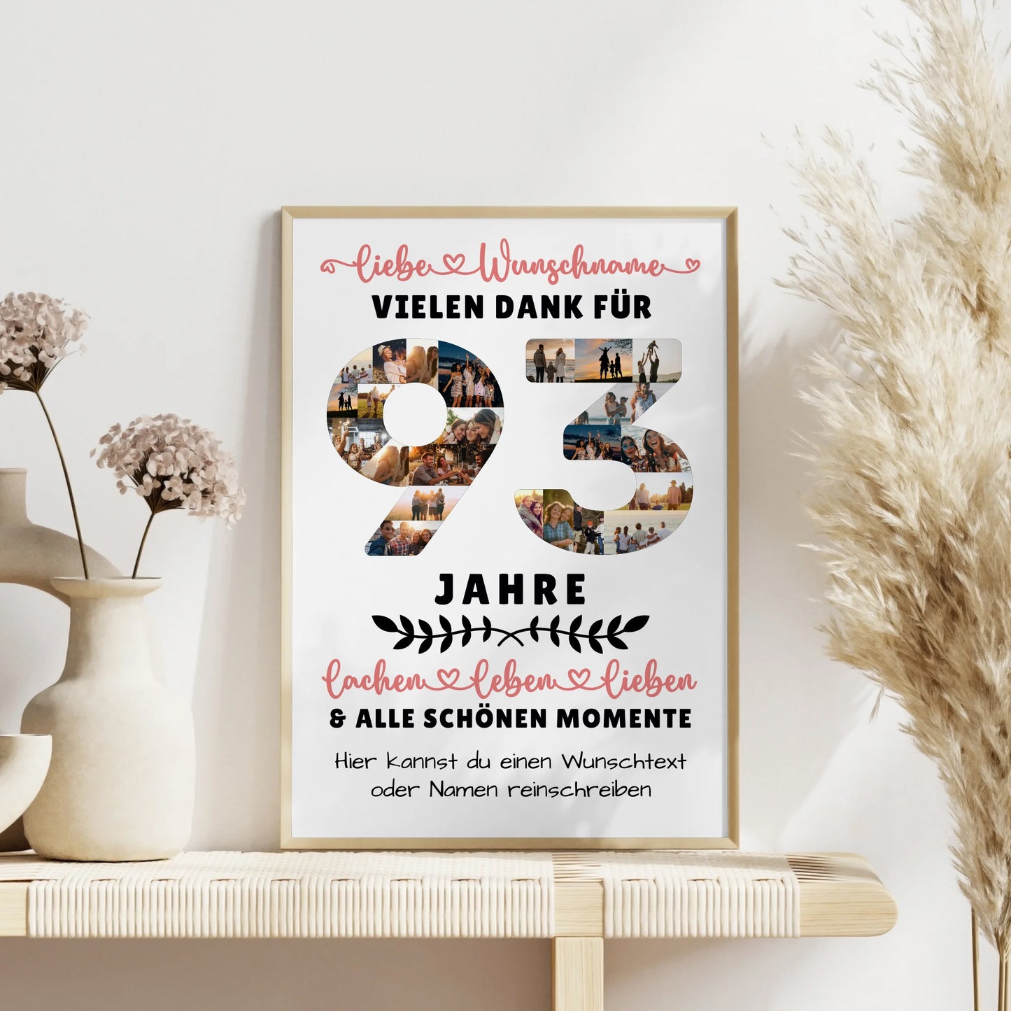 Personalisiertes Poster 93 Geburtstag Für Opa Oma Mama & Papa