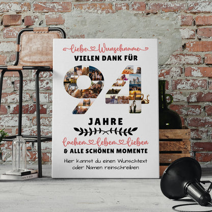 Personalisierte Leinwand 94 Geburtstag Für Oma Opa Papa & Mama 4