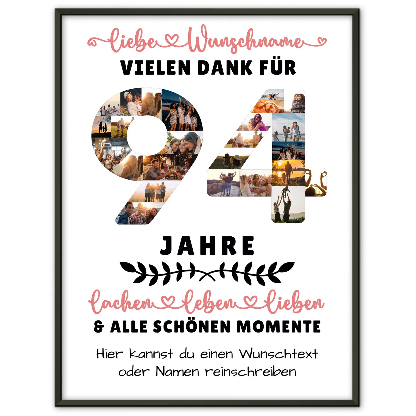 Personalisiertes Poster 94 Geburtstag Für Oma Opa Papa & Mama