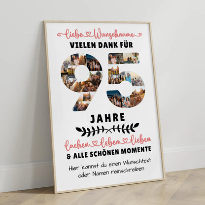 Personalisiertes Poster 95 Geburtstag Für Opa Oma Papa & Mama