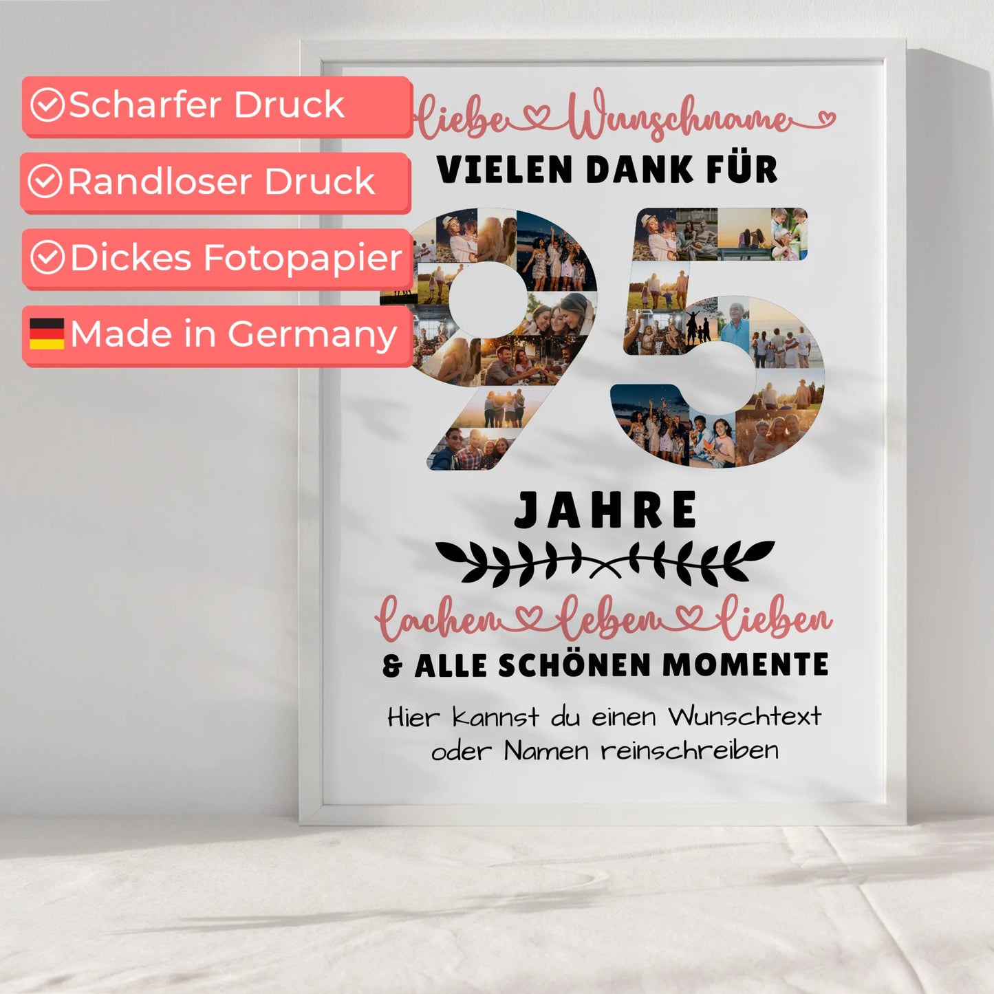 Personalisiertes Poster 95 Geburtstag Für Opa Oma Papa & Mama