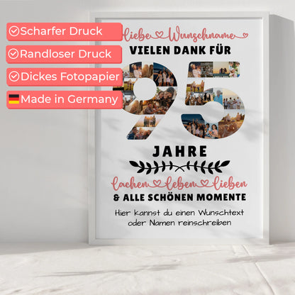 Personalisiertes Poster 95 Geburtstag Für Opa Oma Papa & Mama
