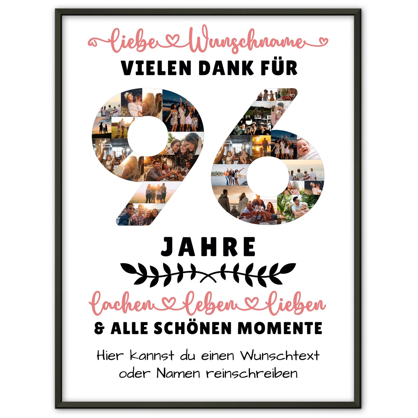 Personalisiertes Poster 96 Geburtstag Für Oma Opa Mama & Papa