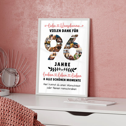 Personalisiertes Poster 96 Geburtstag Für Oma Opa Mama & Papa