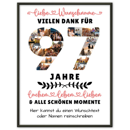 Personalisiertes Poster 97 Geburtstag Für Opa Oma Mama & Papa