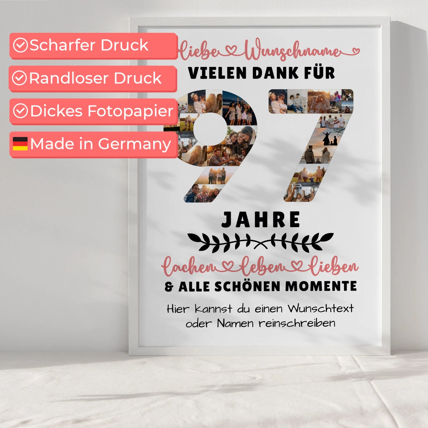 Personalisiertes Poster 97 Geburtstag Für Opa Oma Mama & Papa